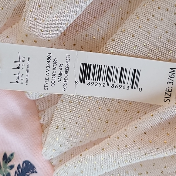 NWT Nicole Miller pink onesie/bodysuit with attached sparkly tutu - Picture 5 of 7